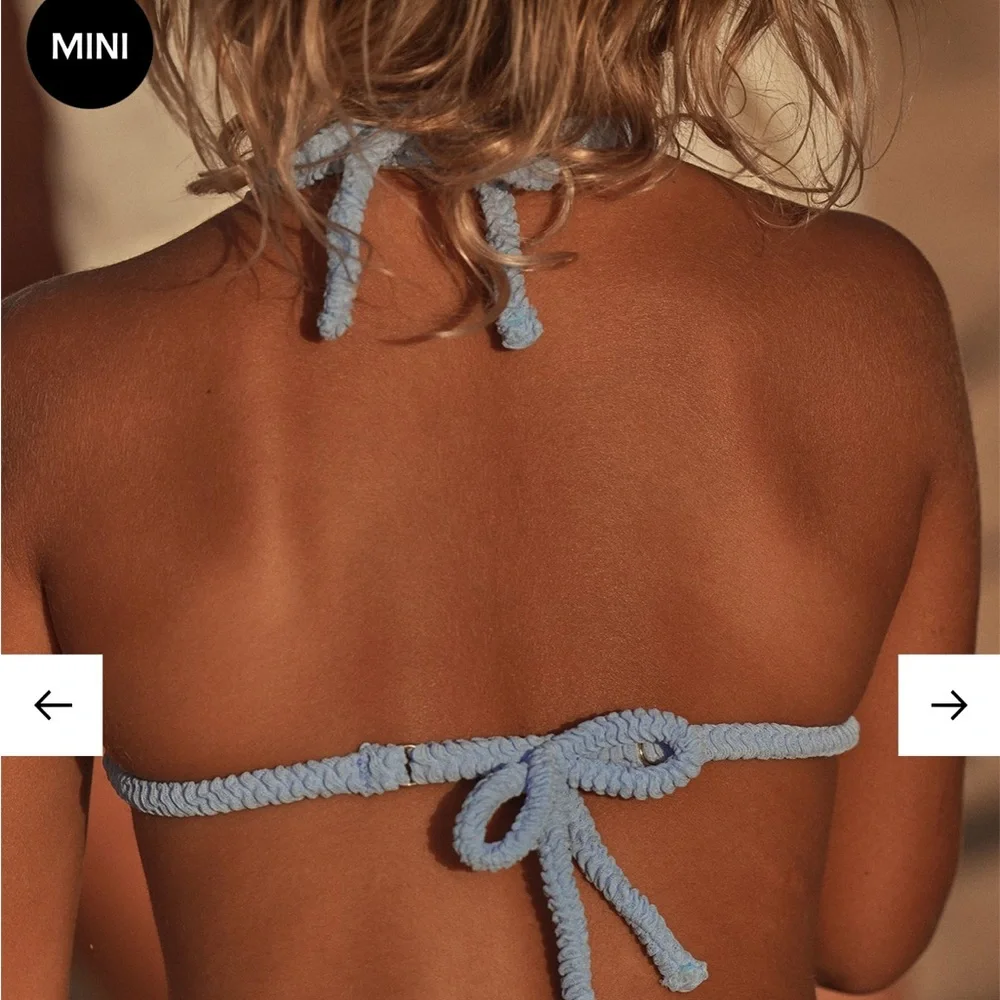Monday Swimwear MINI Palma Top and Seychelles Bottom Bikini Set in Pool Crinkle